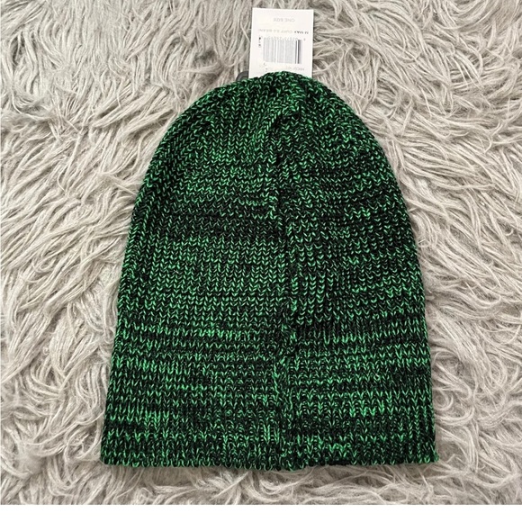 Hurley Unisex Green/ Black Max Cuff 2.0 Mixed Yarn Knit Beanie Ski Cap Hat. NWT - Picture 2 of 5